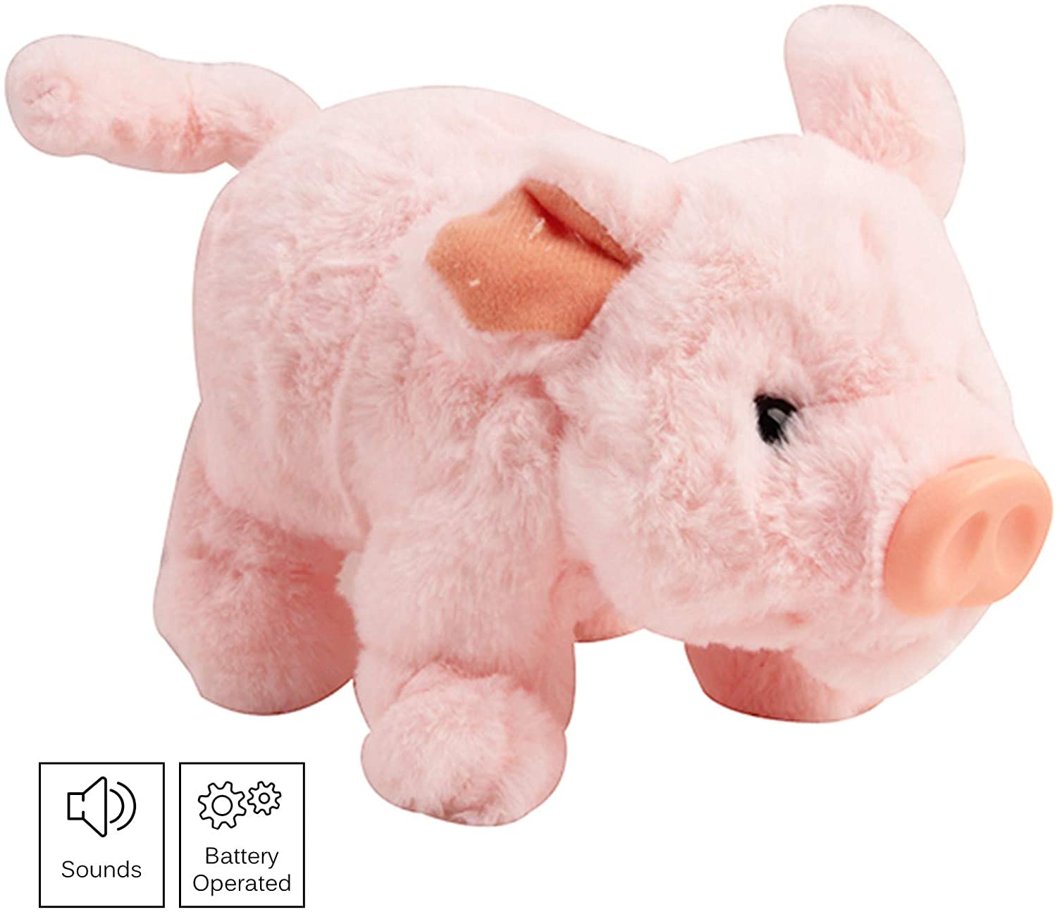 Playful Piggy Walks Makes Sounds Wiggles Nose And Wags Tail Interactive Pig Kids Soft Cuddly Electronic Pet Battery Operated Animal Toys Great Gift For Preschool Children Boys Girls Toddlers