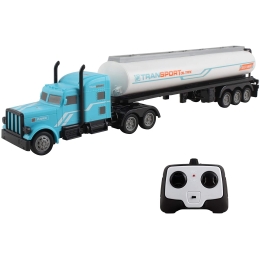 Vokodo RC Semi Truck And Trailer 18 Inch 2.4Ghz Fast Speed 1:16 Scale Electric Fuel Oil Hauler Rechargeable Battery Included Remote Control Kids Big Rig Toy Tanker Car Great Gift For Children Boy Girl